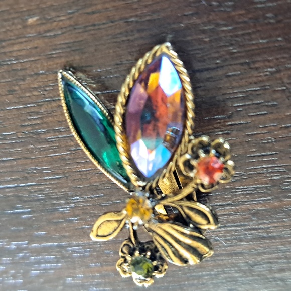 Vintage Clip Earrings Multicolored Multidimensional 1" - Picture 9 of 10